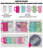 20 Pack 20oz Rainbow Plated/Copper Plated/Sublimation Blanks Stainless Steel Coffee Mugs with Handle_GGblanks
