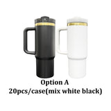 20 Pack 30oz H2.0 Mirror Gold Plated 7 Colors Red Blue Dark Green Black White Pink Quencher Tumblers_GGblanks