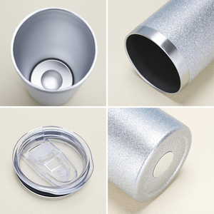 25 Pack 20oz Rough Glitter Straight Sublimation Skinny Tumbler with Silver Rim_GGblanks