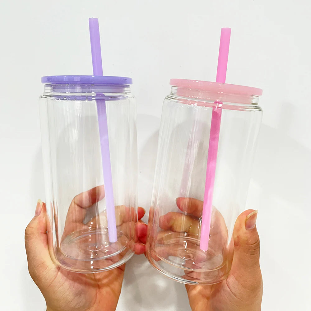 25 Pack USA RTS 12oz/15oz Pre Drilled Double Walled Snow Globe Glass Can with PP Lids_GGblanks