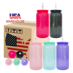 50 Pack 16oz 20oz V2.0 Clear Frosted Plastic Can Macaron Jelly Plastic Cans_GGblanks