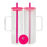 25 Pack USA RTS 20oz Straight Glass Mugs Skinny Tumblers Jelly Color Straight Beverage Mugs for Sublimation or UV DTF wraps_GGblanks