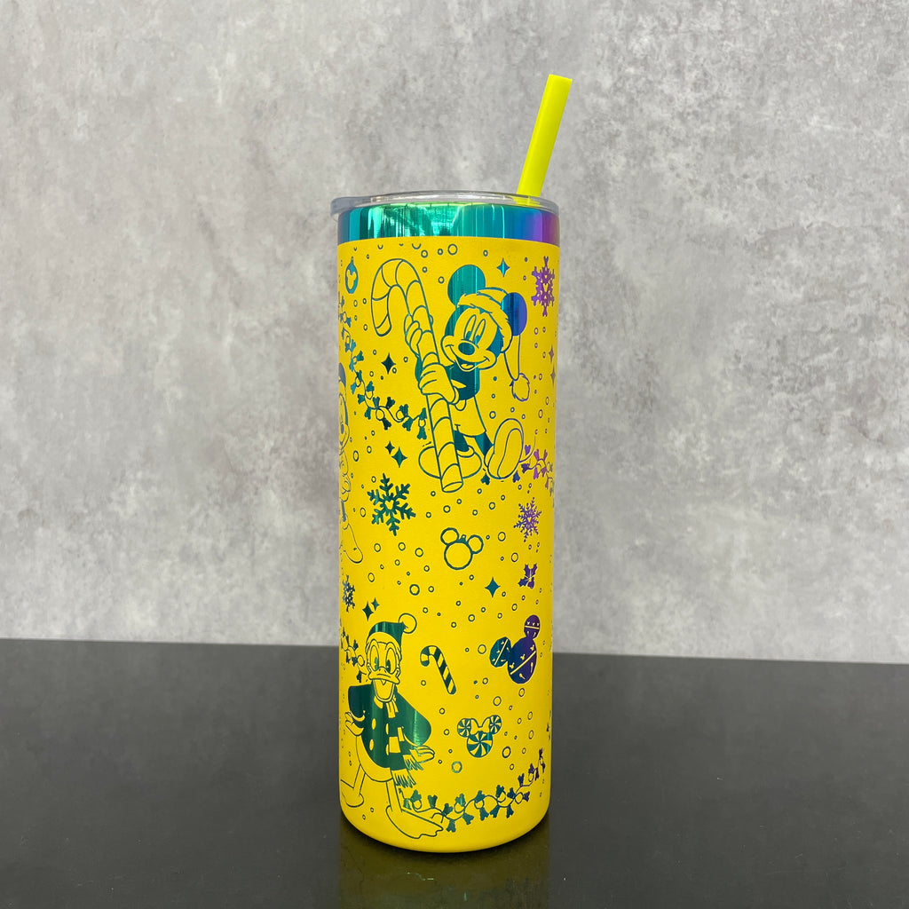 25 Pack 20oz Christmas straight tumblers with rainbow laser engraving Disney design_GGblanks
