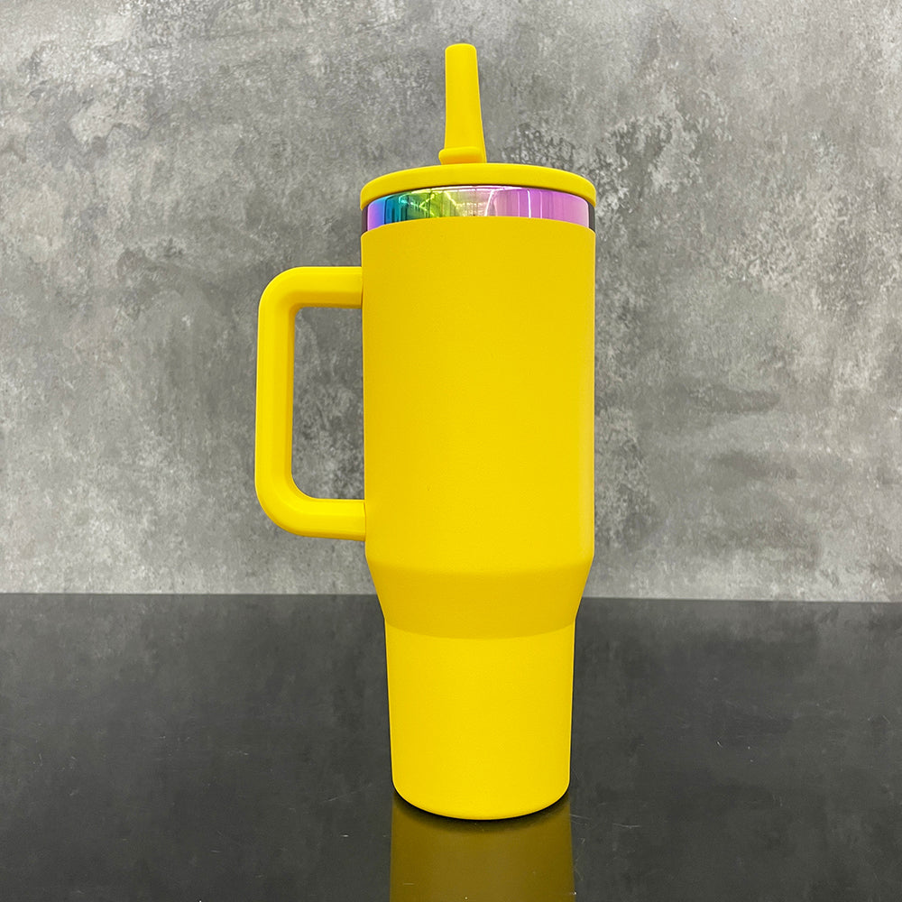 16 Pack 40oz Powder Coated Colorful Rainbow Plated Leak Proof Tumblers with Fantastic Leakproof Lids_GGblanks