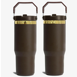 20 Pack RTS from USA 30oz Mirror Gold Underneath Chocolate Color Flip Straw Bottles_GGblanks