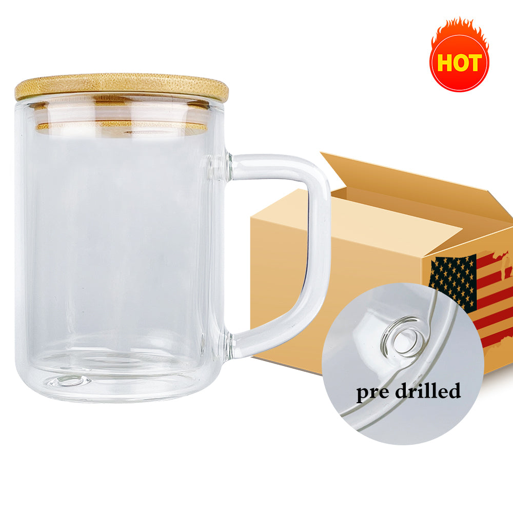 25 Pack Mutiful Size 9oz/11oz/12oz/15oz/17oz/20oz Glass Jelly Macaron Mugs Blank Sublimation or Snow Globe_GGblanks