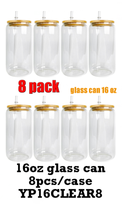 On Sale 6 Pack 8 Pack 25 Pack 50 Pack 16oz Clear Frosted Glasses_GGblanks