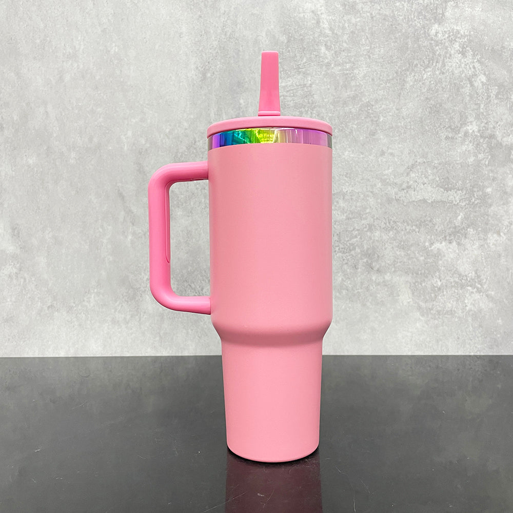 16 Pack 40oz Rainbow Plated Quencher Tumblers w Leakproof Straws_GGblanks