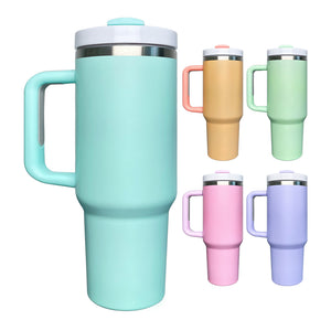 25 Pack H2.0 40oz Blank Sublimation Stanley Dupes Macaron Colors Matte Tumblers_GGblanks