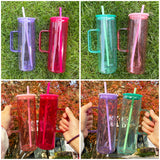25 Pack USA RTS 20oz Straight Glass Mugs Skinny Tumblers Jelly Color Straight Beverage Mugs for Sublimation or UV DTF wraps_GGblanks