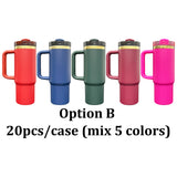 20 Pack 30oz H2.0 Mirror Gold Plated 7 Colors Red Blue Dark Green Black White Pink Quencher Tumblers_GGblanks