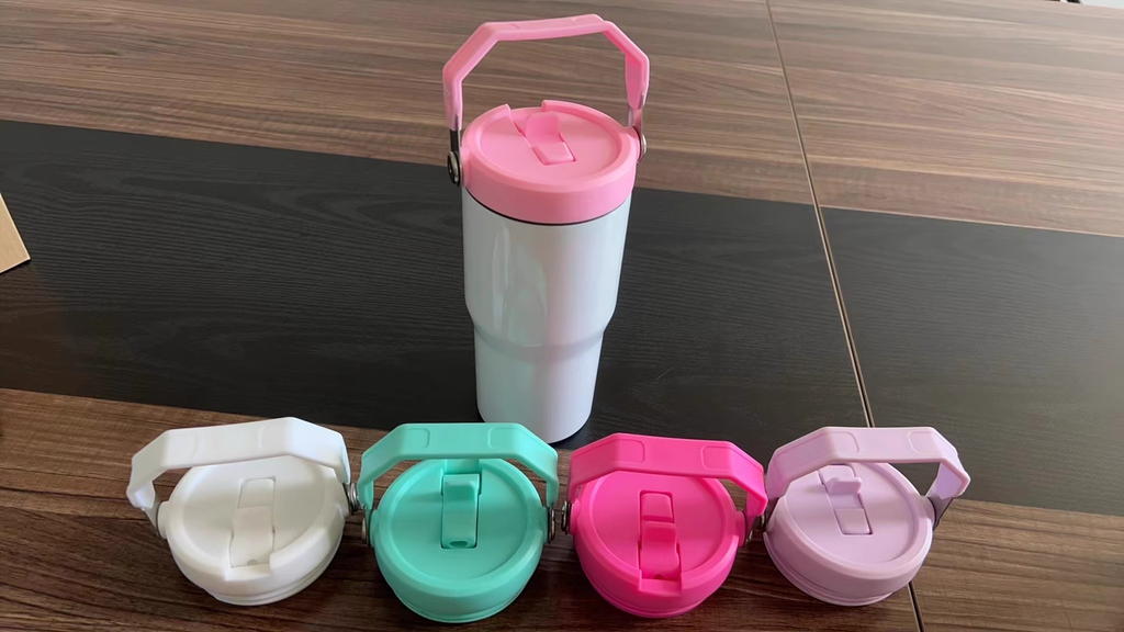 30oz GGblanks White/Macaron Colorful Student School Stanley Style 20oz 30oz Water Bottles Rainbow Plated Matte Glossy Tumblers with Flip Straw_GGblanks