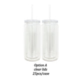 25 Pack 16oz Inner 20oz Outer Pre-Drilled Snow Globe Plastic Can with Colorful PP Lid and Plug_GGblanks