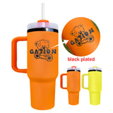 20 Pack 40oz Black Underneath Black Plated Black/Red/Pink/Blue/Light Pink/White/Yellow/Orange Tumblers for Laser Engraving_GGblanks