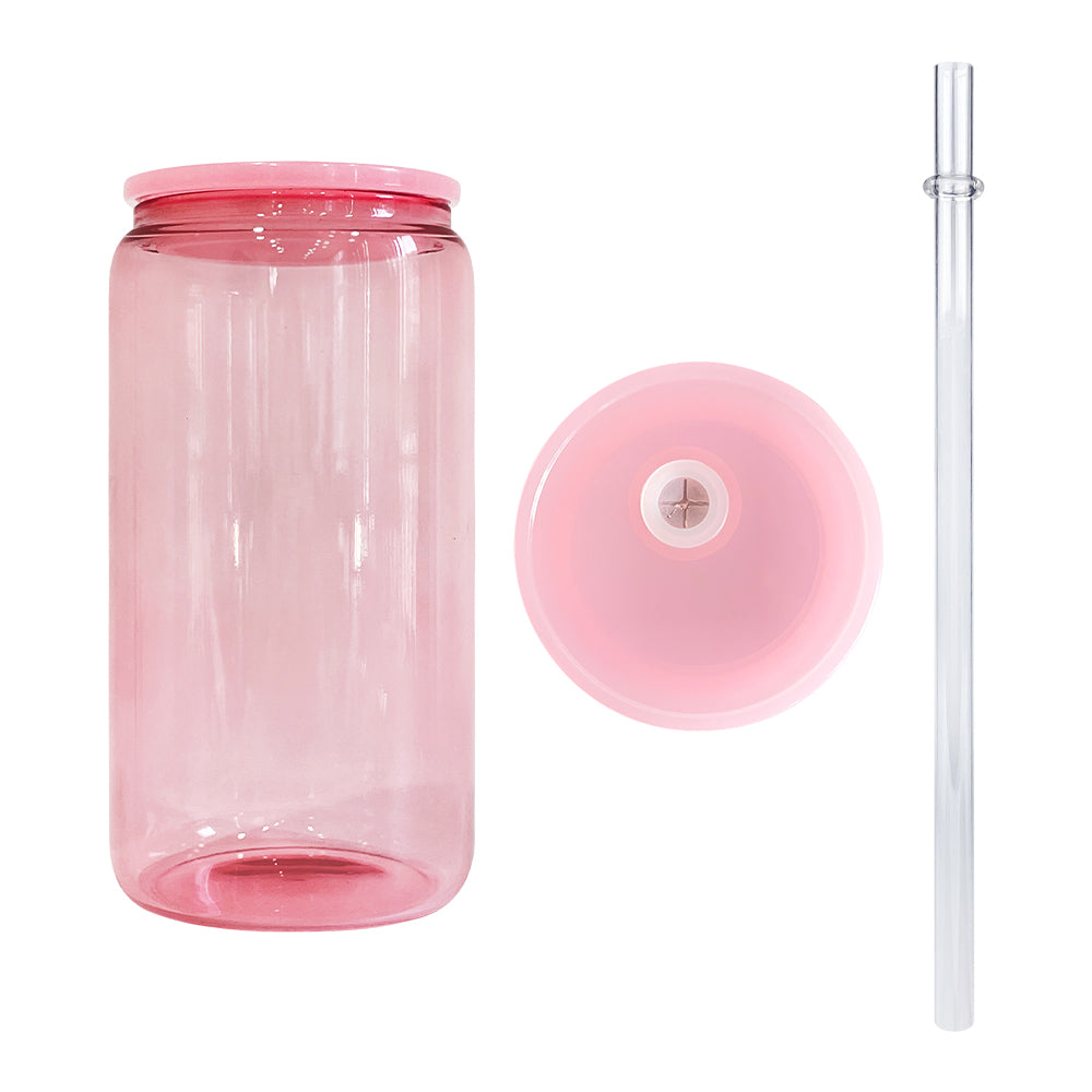 25 Pack 50 Pack 16oz Jelly Sublimation Glass Cans in Sweet Candy Colors_GGblanks