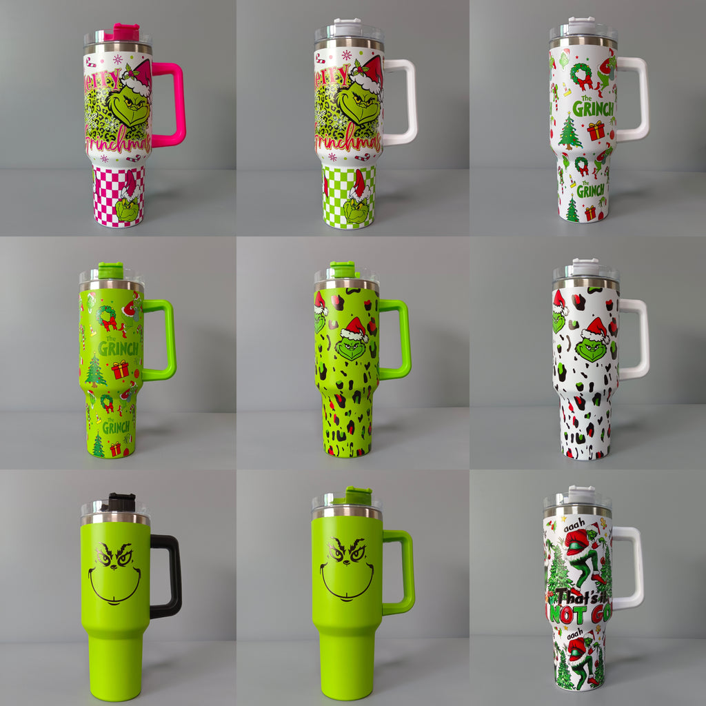 25 Pack China RTS 40oz Grinch Cups with Handle_GGblanks