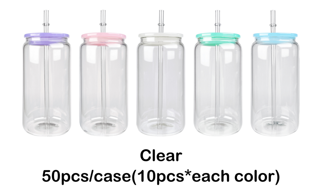50 Pack Upgraded 16oz Sublimation Glass Cans with BPA Free PP Lids_GGblanks