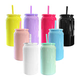 25 Pack China Warehouse 16oz Glossy Stainless Steel SS304 Sublimation Color Mason Can Double Walled Vacuum Tumbler_GGblanks