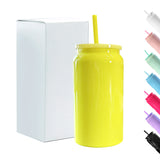 25 Pack China Warehouse 16oz Glossy Stainless Steel SS304 Sublimation Color Mason Can Double Walled Vacuum Tumbler_GGblanks