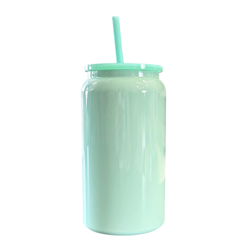 25 Pack China Warehouse 16oz Glossy Stainless Steel SS304 Sublimation Color Mason Can Double Walled Vacuum Tumbler_GGblanks