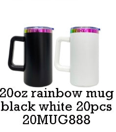 20 Pack 20oz Rainbow Plated/Copper Plated/Sublimation Blanks Stainless Steel Coffee Mugs with Handle_GGblanks