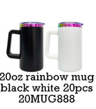 20 Pack 20oz Rainbow Plated/Copper Plated/Sublimation Blanks Stainless Steel Coffee Mugs with Handle_GGblanks
