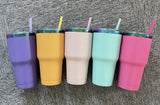 25 Pack Yeti Power coated 30oz rainbow plated tumblers with colorful straws_GGblanks