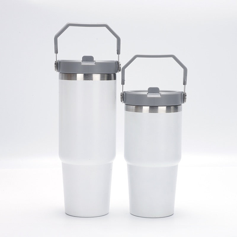 China RTS_20oz powder coat Stanley style flip straw school tumblers for laser engraving Ship from China_GGblanks