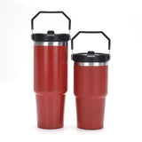 China RTS_20oz powder coat Stanley style flip straw school tumblers for laser engraving Ship from China_GGblanks
