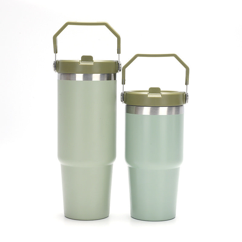 China RTS_20oz powder coat Stanley style flip straw school tumblers for laser engraving Ship from China_GGblanks