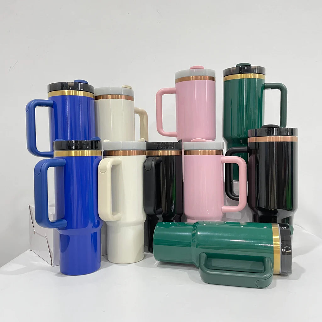 China RTS_30oz 40oz H2.0 Deco-Collection-style powder coating Gold & Copper plated Tumblers 25pcs 30GLODCOPPERB_GGblanks