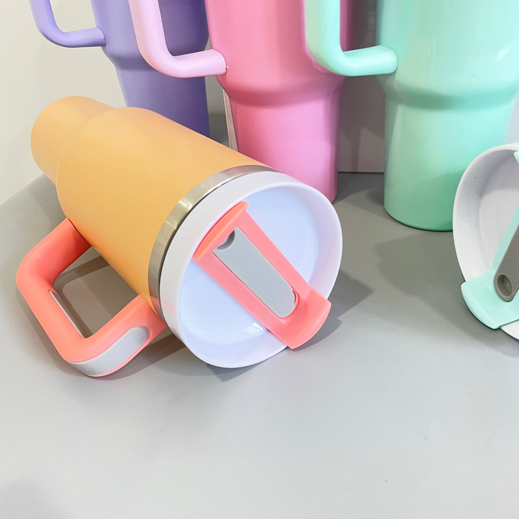 25 Pack H2.0 40oz Blank Sublimation Stanley Dupes Macaron Colors Matte Tumblers_GGblanks