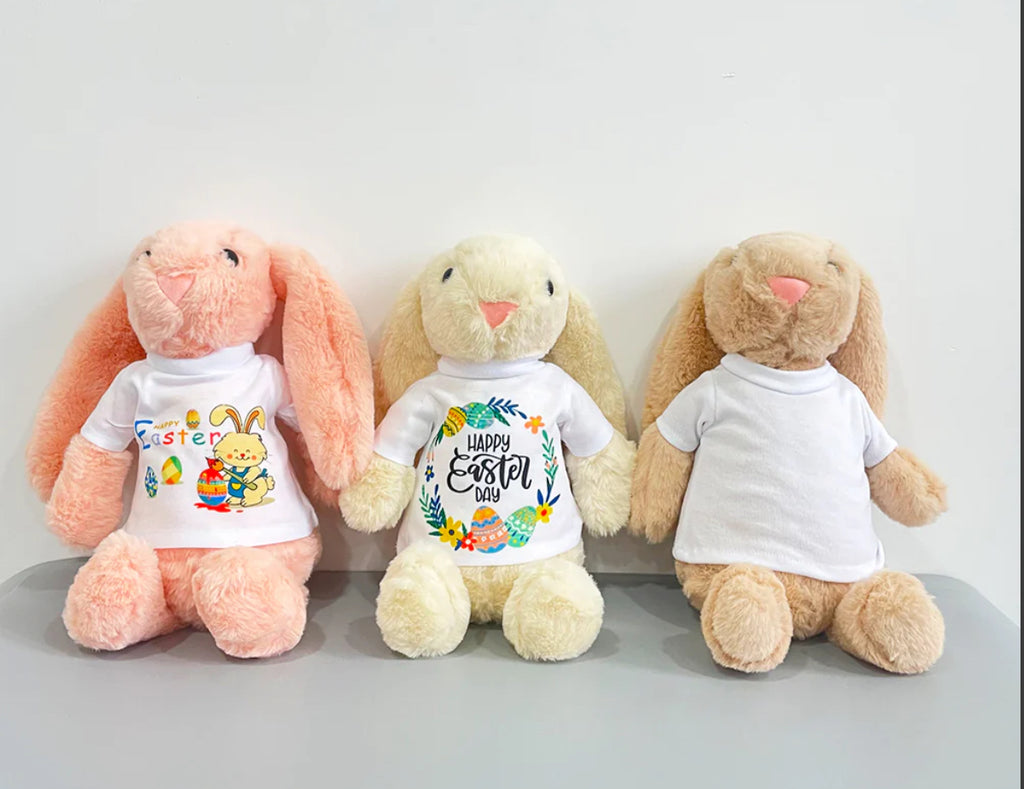 Ship from China_ Easter gift 35cm bunnies  Easter Bunny with removable Blank Sublimation shirts_GGblanks