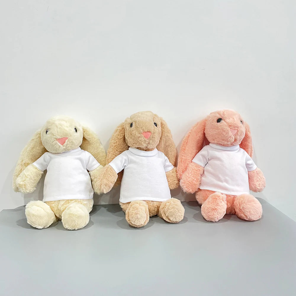Ship from China_ Easter gift 35cm bunnies  Easter Bunny with removable Blank Sublimation shirts_GGblanks