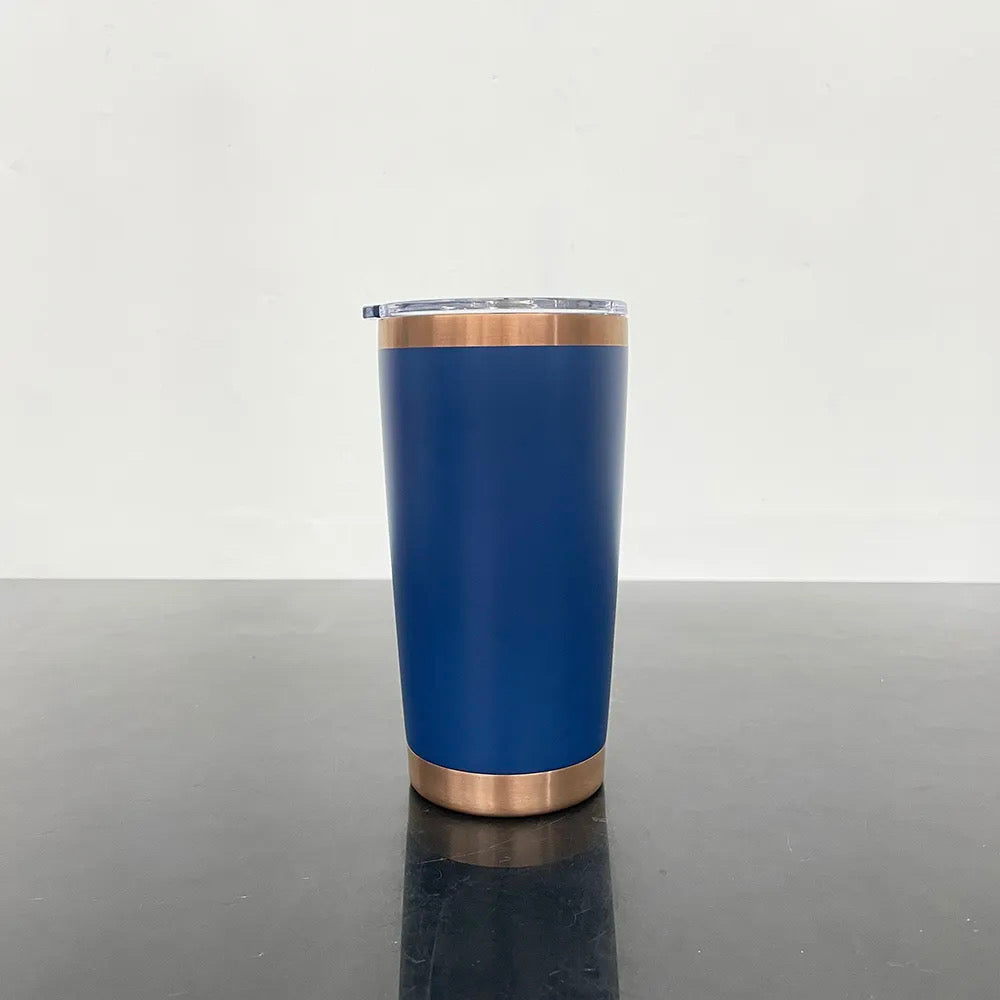 25 Pack 20oz Blue Car Cup Copper Plated Underneath Powder Coated Stainless Steel Tumblers With Magnetic Lids_GGblanks