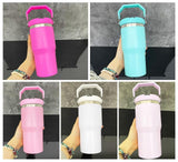 30oz GGblanks White/Macaron Colorful Student School Stanley Style 20oz 30oz Water Bottles Rainbow Plated Matte Glossy Tumblers with Flip Straw_GGblanks