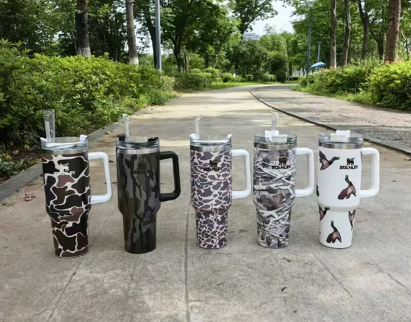 20 Pack 40oz H2.0 25 Pack 30oz Flip Straw Logo Designed Modern Camo So –  GGblanks