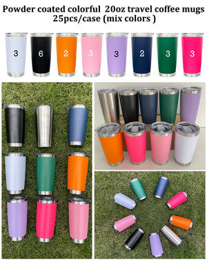 25 Pack 20oz Powder Coated Tumbler for Laser Engraving_GGblanks