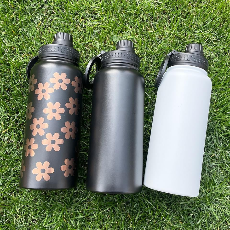 China RTS_32oz Mirror Copper Underneath Water Bottles with Magnetic Lids for Laser Engraving_GGblanks