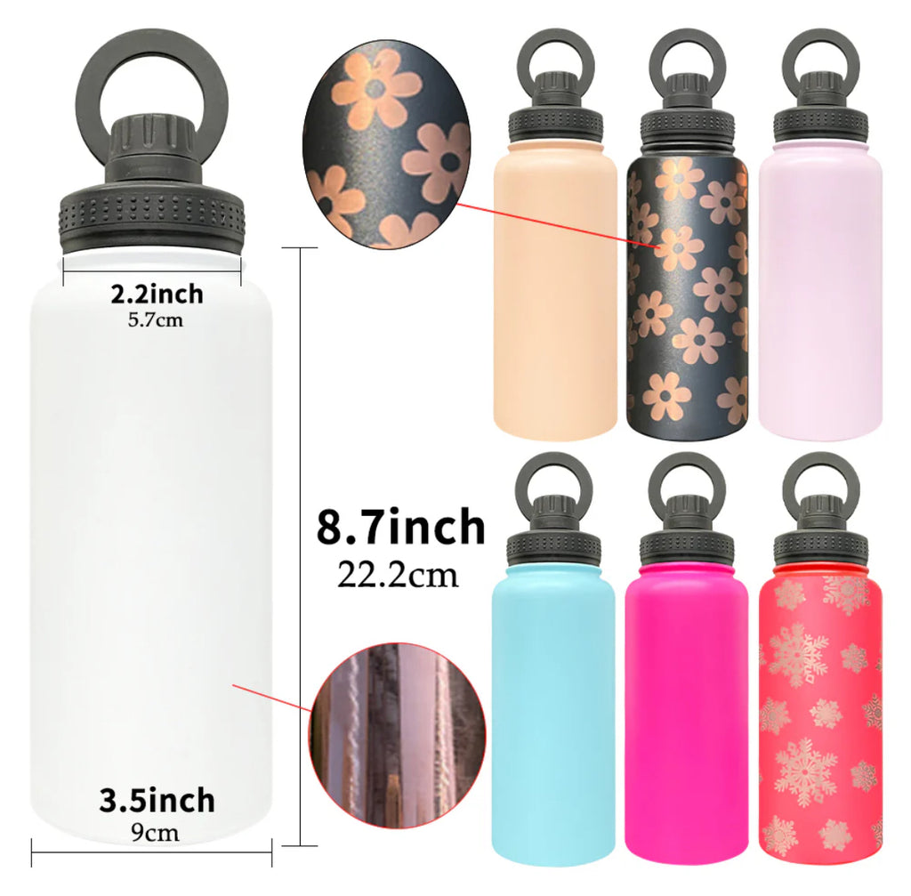 China RTS_32oz Mirror Copper Underneath Water Bottles with Magnetic Lids for Laser Engraving_GGblanks