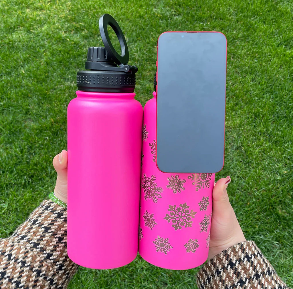 China RTS_32oz Mirror Copper Underneath Water Bottles with Magnetic Lids for Laser Engraving_GGblanks
