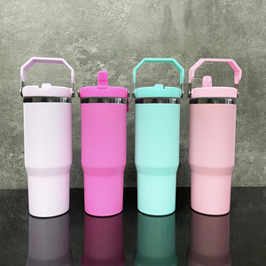20 Pack 30oz Onyx Black Mirror Plated Flip Straw Tumblers for Laser Engraving_GGblanks