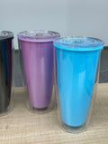 China RTS_BPA free 16oz double walled plastic cups with individual white box and straw 60pcs/case _GGblanks