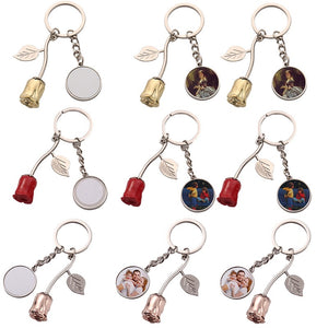 2024 new rose blank Valentine's Day keychain gift_50pcs_ GGblanks