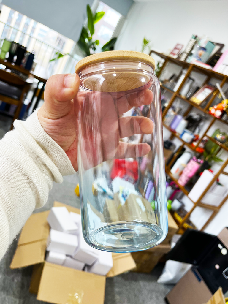 New Popular 16oz Crystal Ocean series Glass Cans for sublimation 16OZEAN001_GGblanks