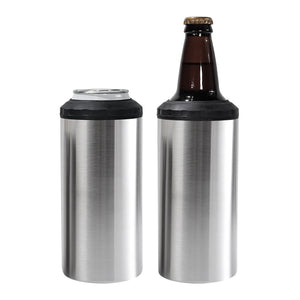 25 Pack China Warehouse double wall insulated vacuum 16oz sublimation 4 in 1 sliver stainless steel beer can cooler with 2lids_GGblanks