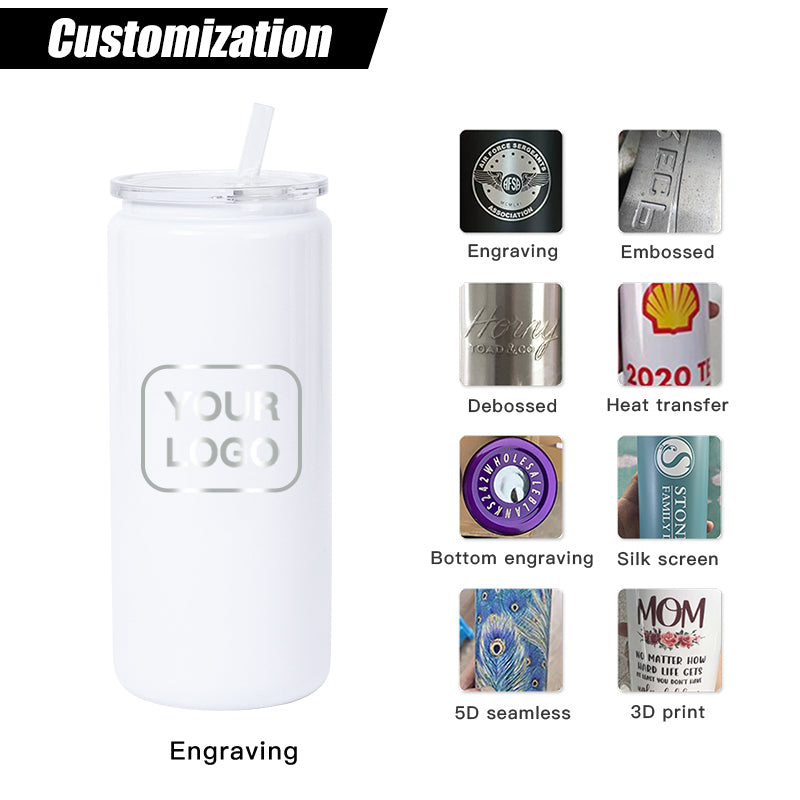 25 Pack China Warehouse 16oz Sublimation Blank Tumbler Double Walled Metal Beer Cup Stainless Steel Cans_GGblanks