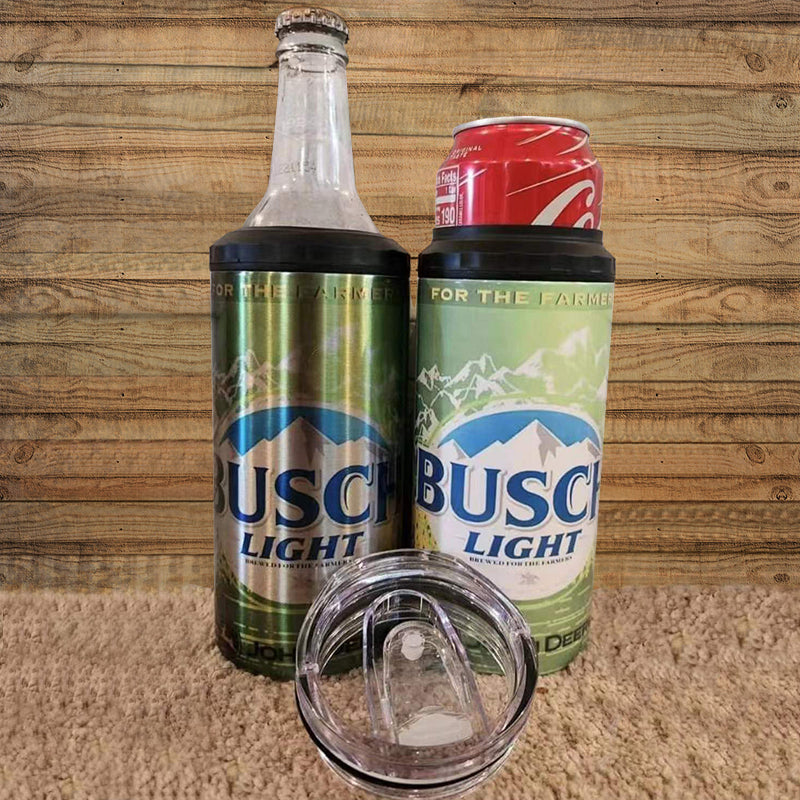 25 Pack China Warehouse double wall insulated vacuum 16oz sublimation 4 in 1 sliver stainless steel beer can cooler with 2lids_GGblanks