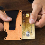 30 Pack China Warehouse Wooden Aluminum RFID Blocking Wallet Slim Front Pocket_GGblanks