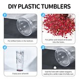 20 Pack GGblanks Glitter 40oz Clear Acrylic Snow Globe Cups Plastic Double Wall Tumbler with Pre Drilled Hole and Plug for UV DTF Transfer Wrap_GGblanks
